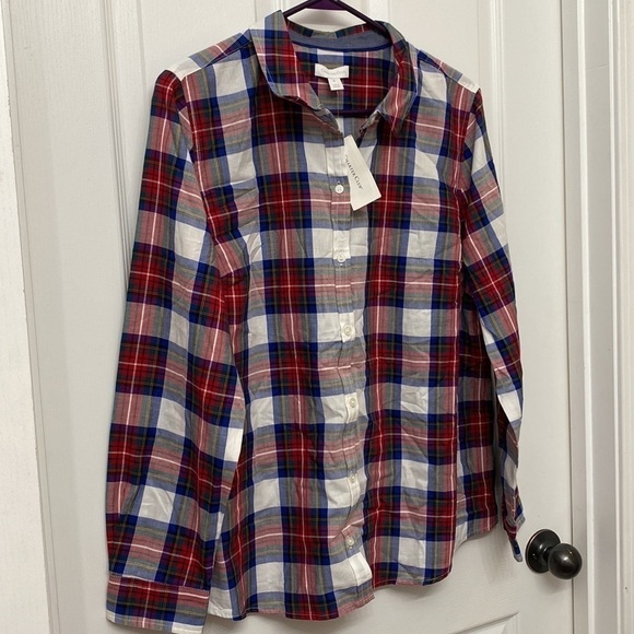 🆕 Charter Club Holiday Woven Plaid Button Down XL - Picture 2 of 10